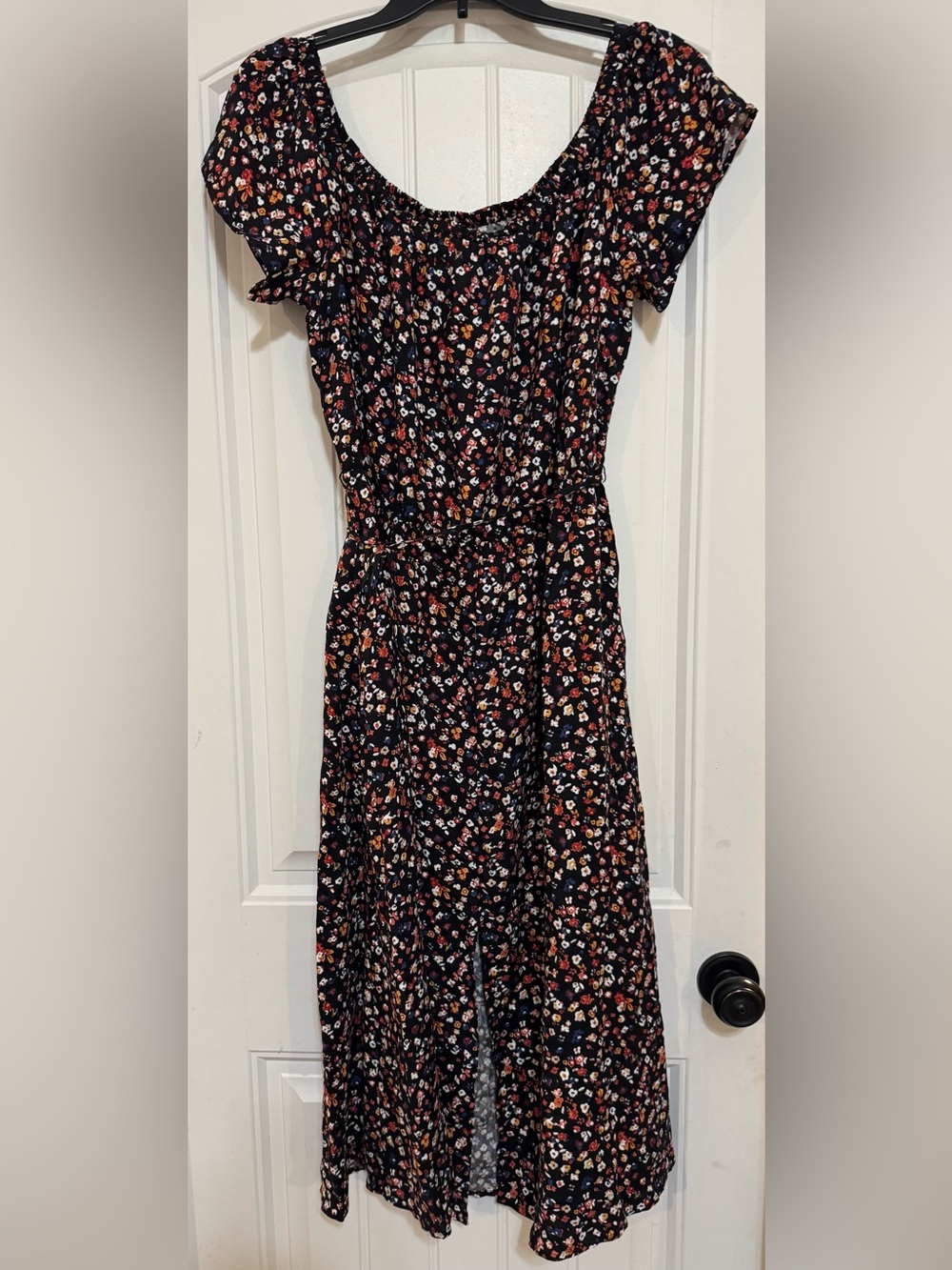 Maurices Black Maxi Dress with Multicolor Floral Print